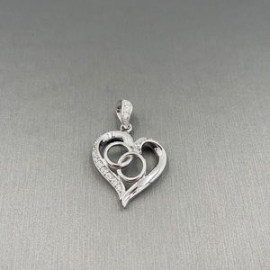 Heart shape pendent Swarovski crystal 925 silver